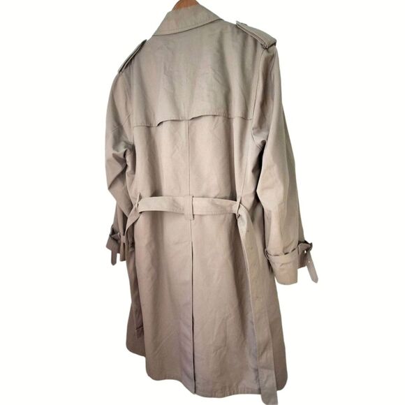 VTG Oleg Cassini Beige Tan Weather Ready Trench Coat 42R w/ Removable Fur Liner - Picture 13 of 14